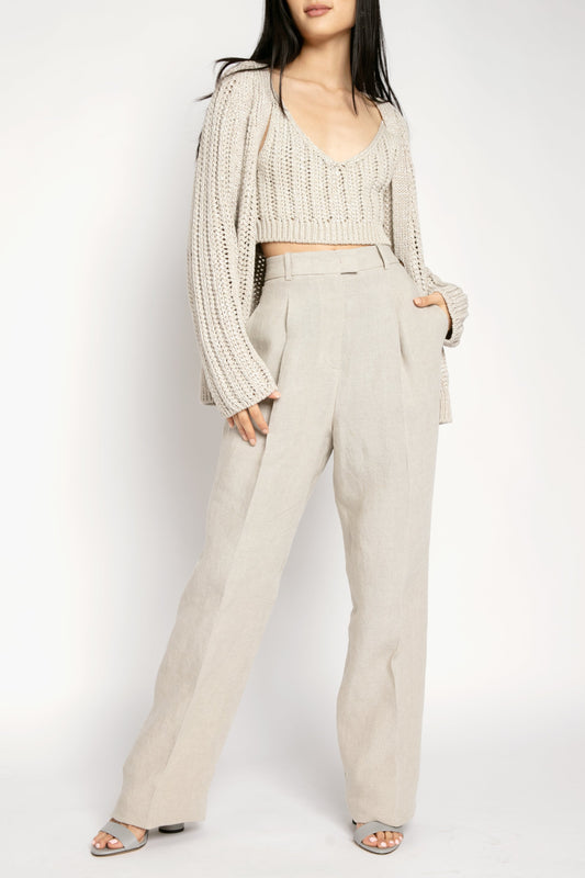 FABIANA FILIPPI Linen Trouser Pant in Dune