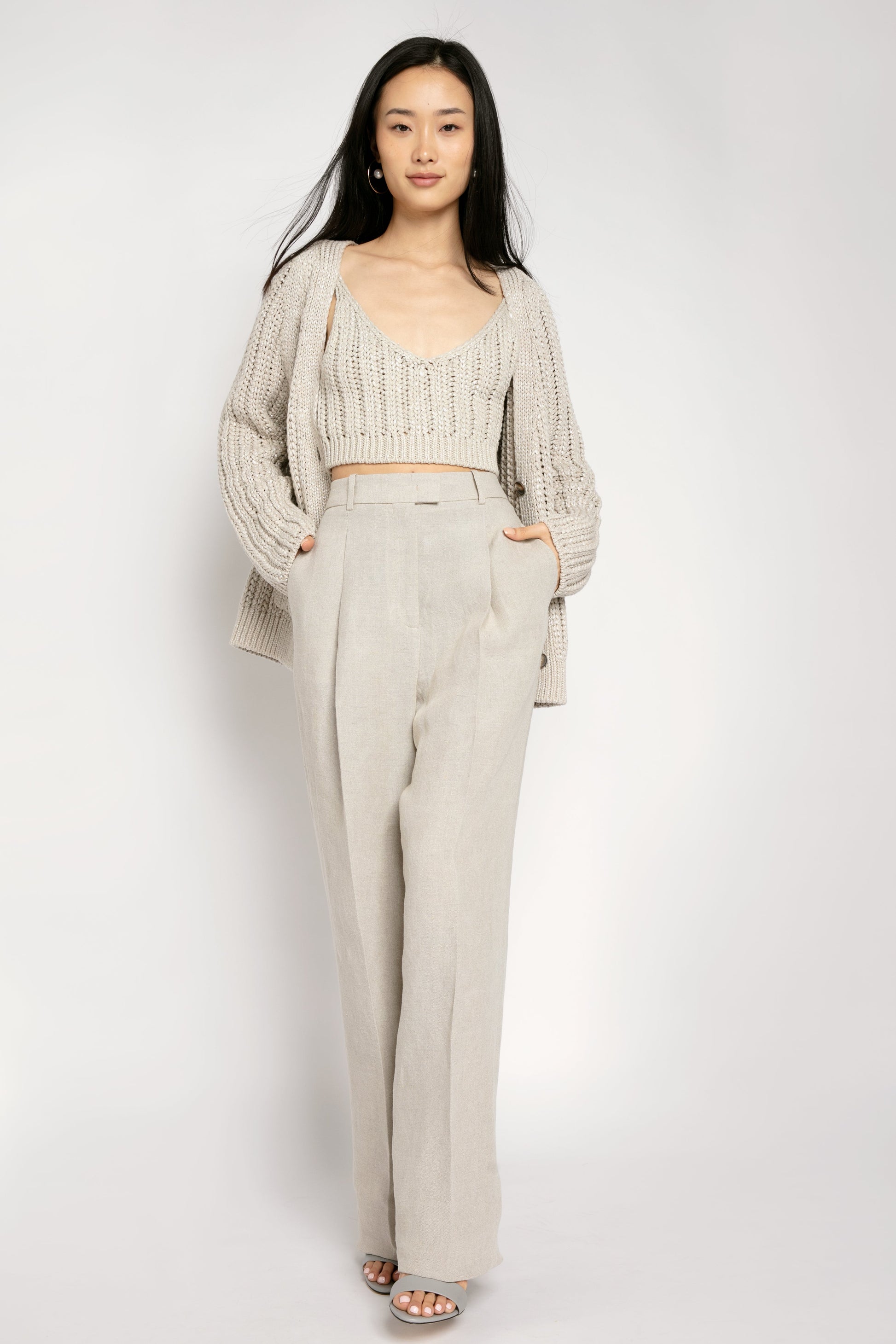FABIANA FILIPPI Linen Trouser Pant in Dune