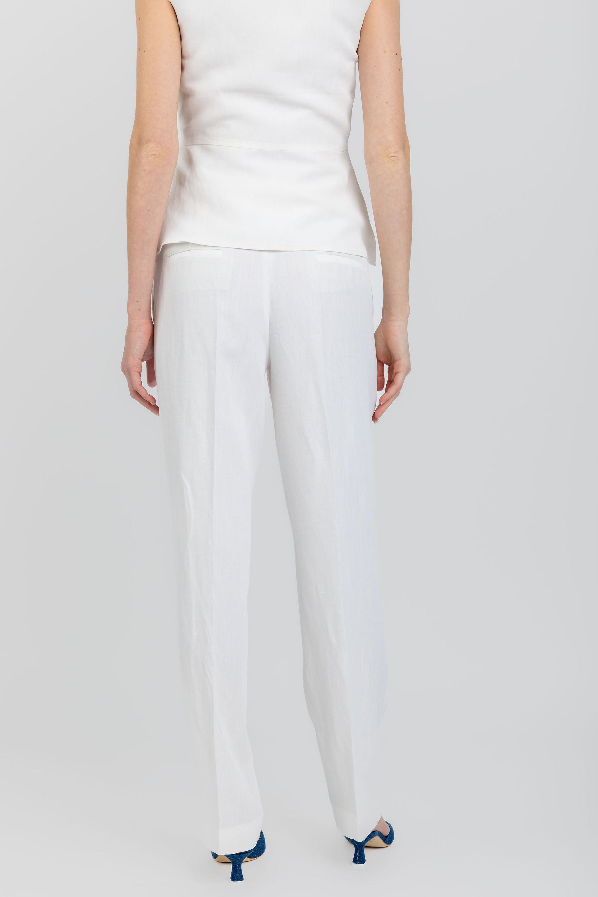 FABIANA FILIPPI Linen Viscose Trouser Pant in Raffia
