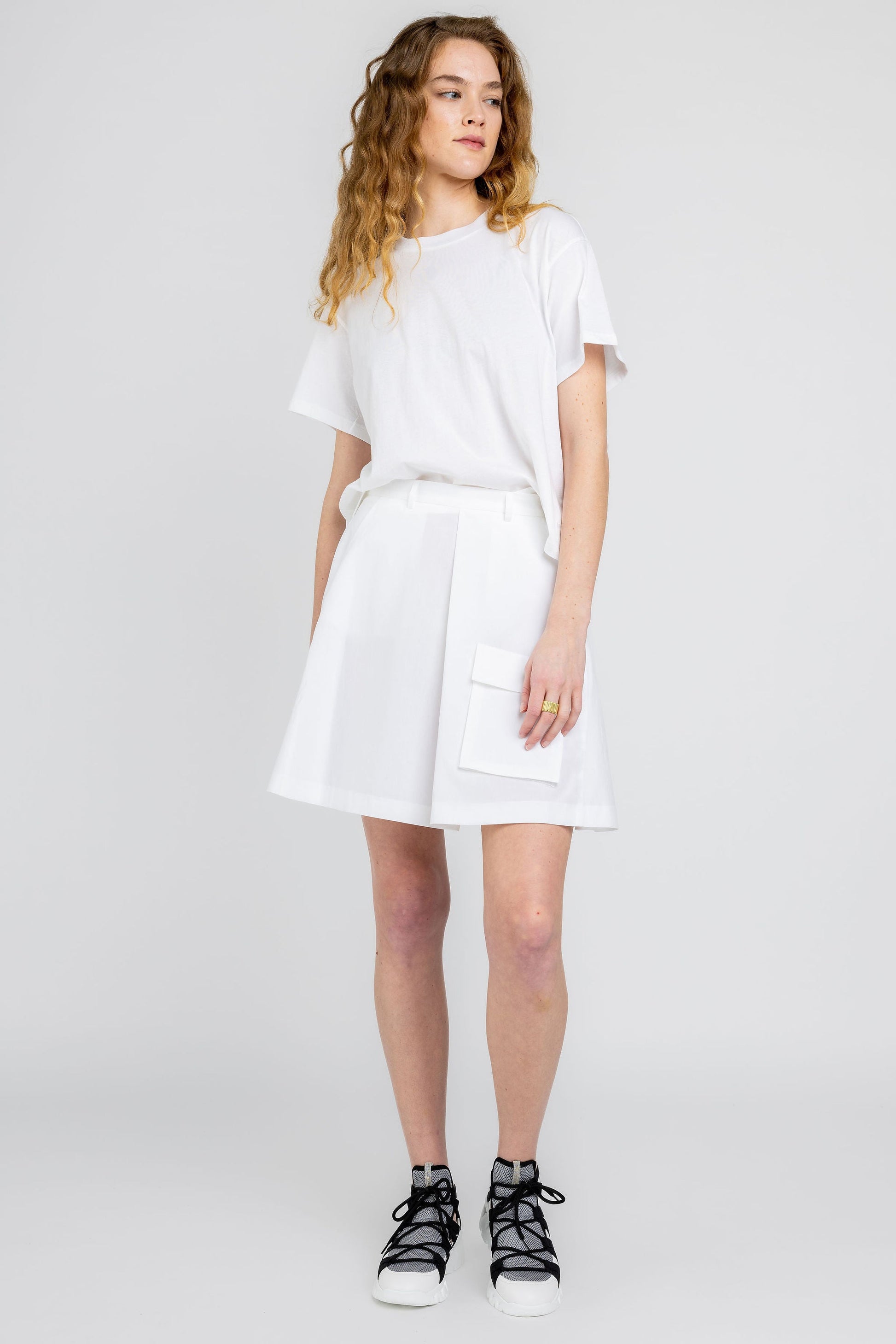 FABIANA FILIPPI Organic Cotton Mini Skirt in Bianco