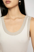 FABIANA FILIPPI Organic Cotton Tank Top in Off White