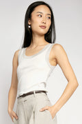 FABIANA FILIPPI Organic Cotton Tank Top in Off White