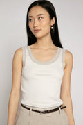 FABIANA FILIPPI Organic Cotton Tank Top in Off White