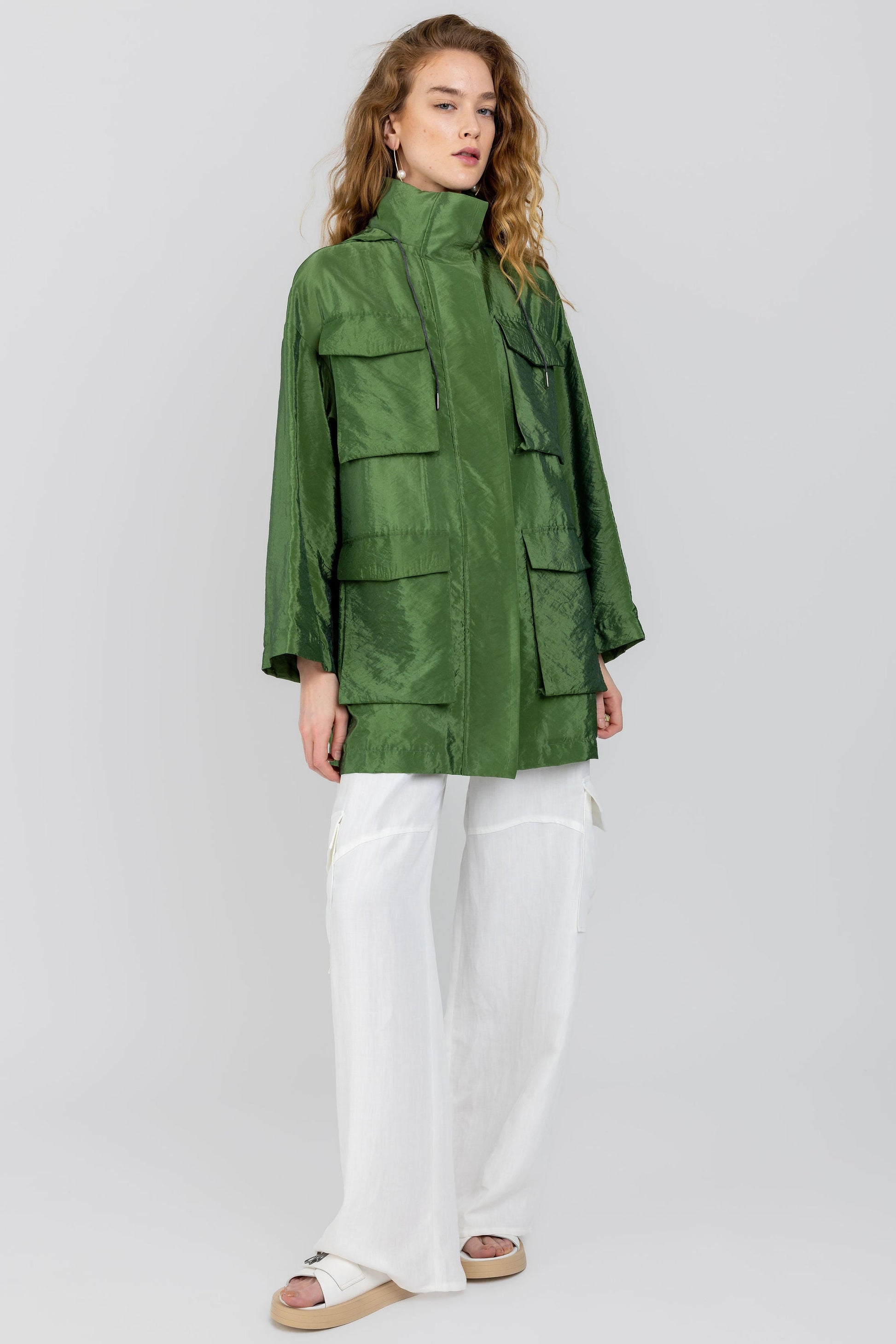 FABIANA FILIPPI Safari Jacket in Algae Green