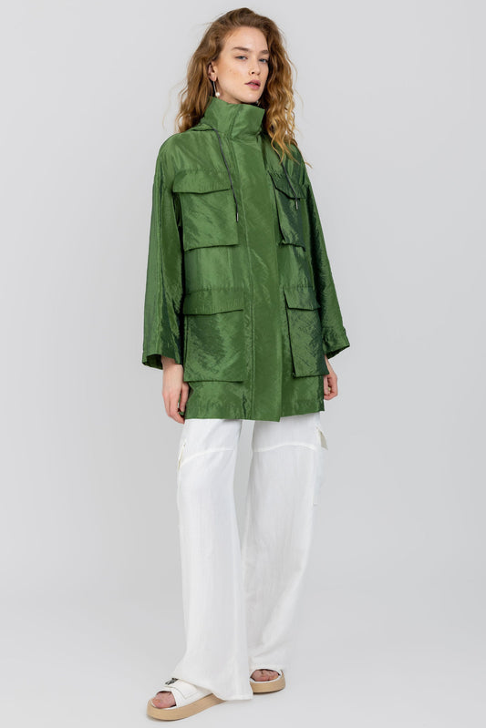 FABIANA FILIPPI Safari Jacket in Algae Green
