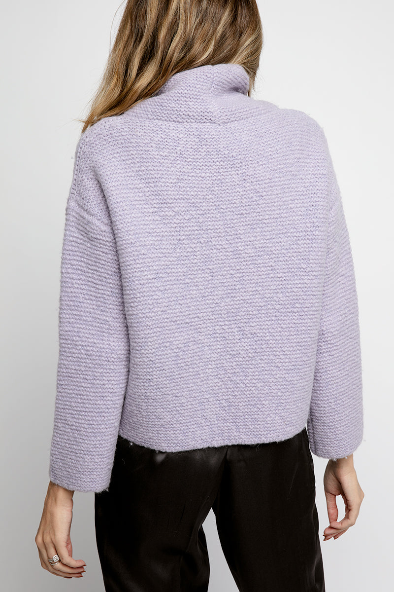 FABIANA FILIPPI Seed Stitch Cowl Neck Sweater in Lavender
