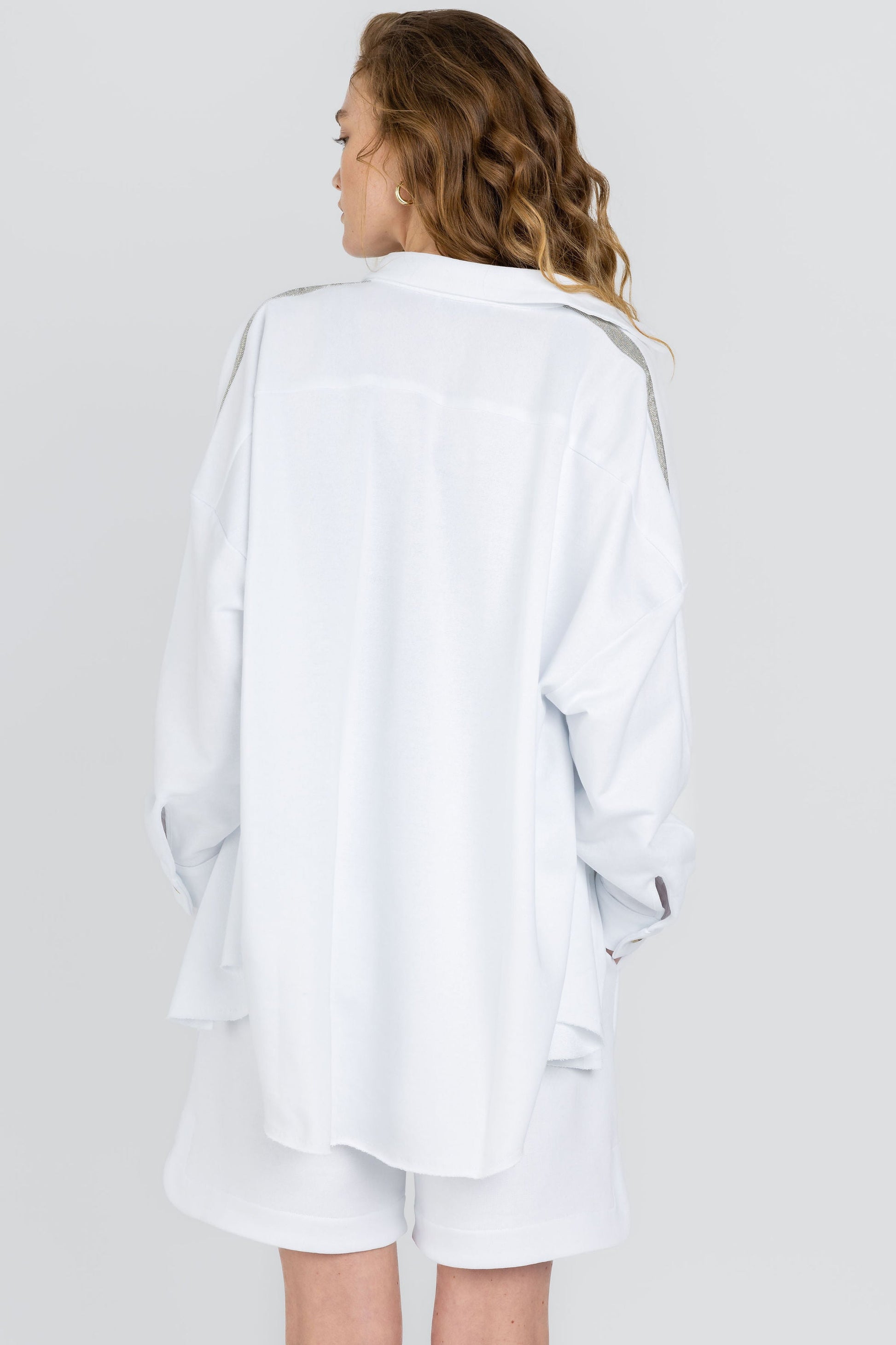 FABIANA FILIPPI Shirt-Style Sweatshirt in Bianco