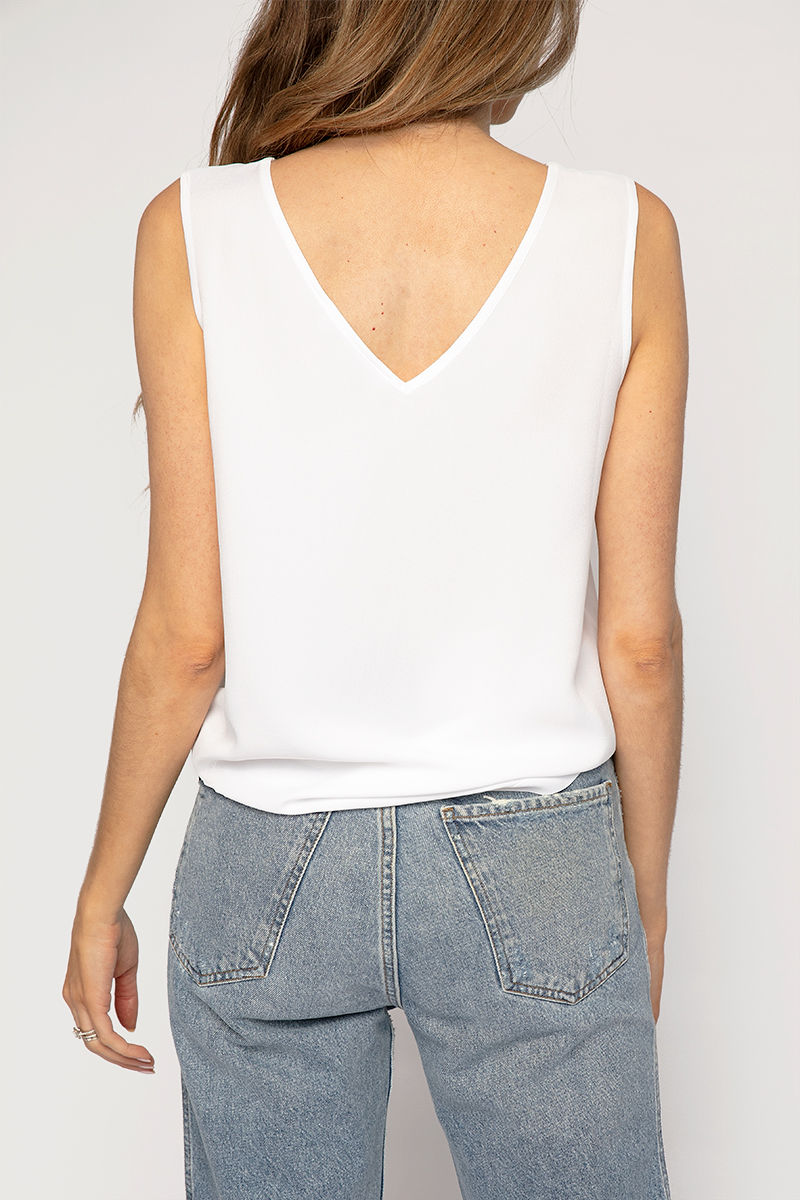 FABIANA FILIPPI Silk Tank Top in White