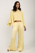 FABIANA FILIPPI Wide Leg Viscose Pant in Yellow