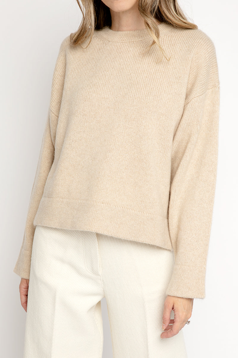 FORTE FORTE Cashmere Mohair Boxy Sweater in Miele