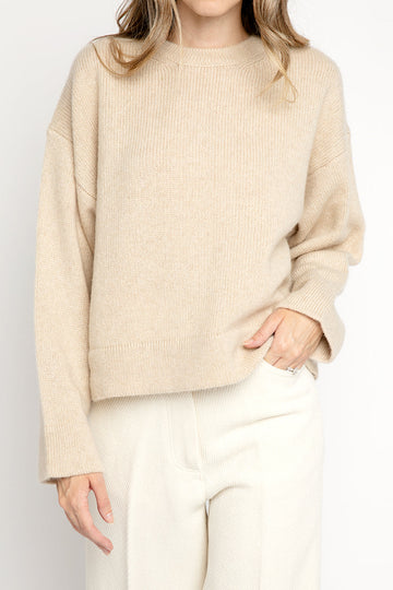 FORTE FORTE Cashmere Mohair Boxy Sweater in Miele