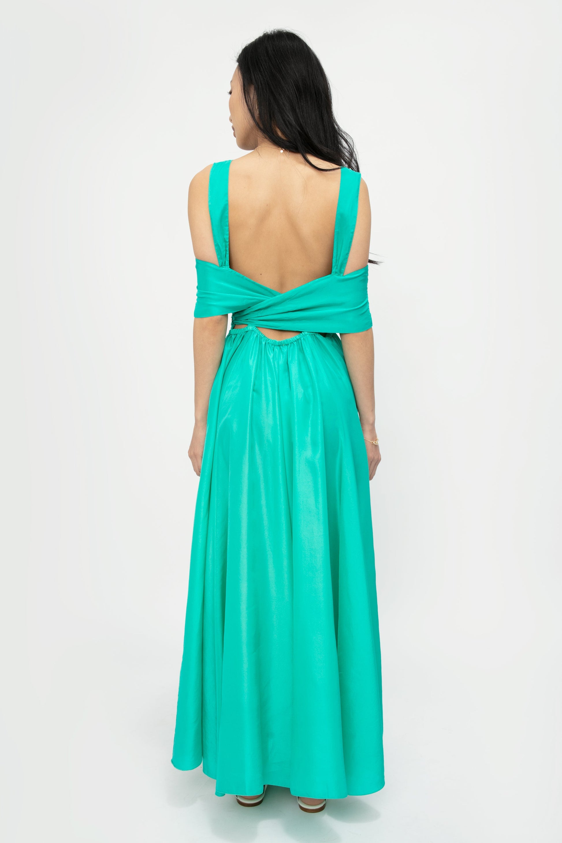FORTE FORTE Habotai Silk Dress in Seafoam