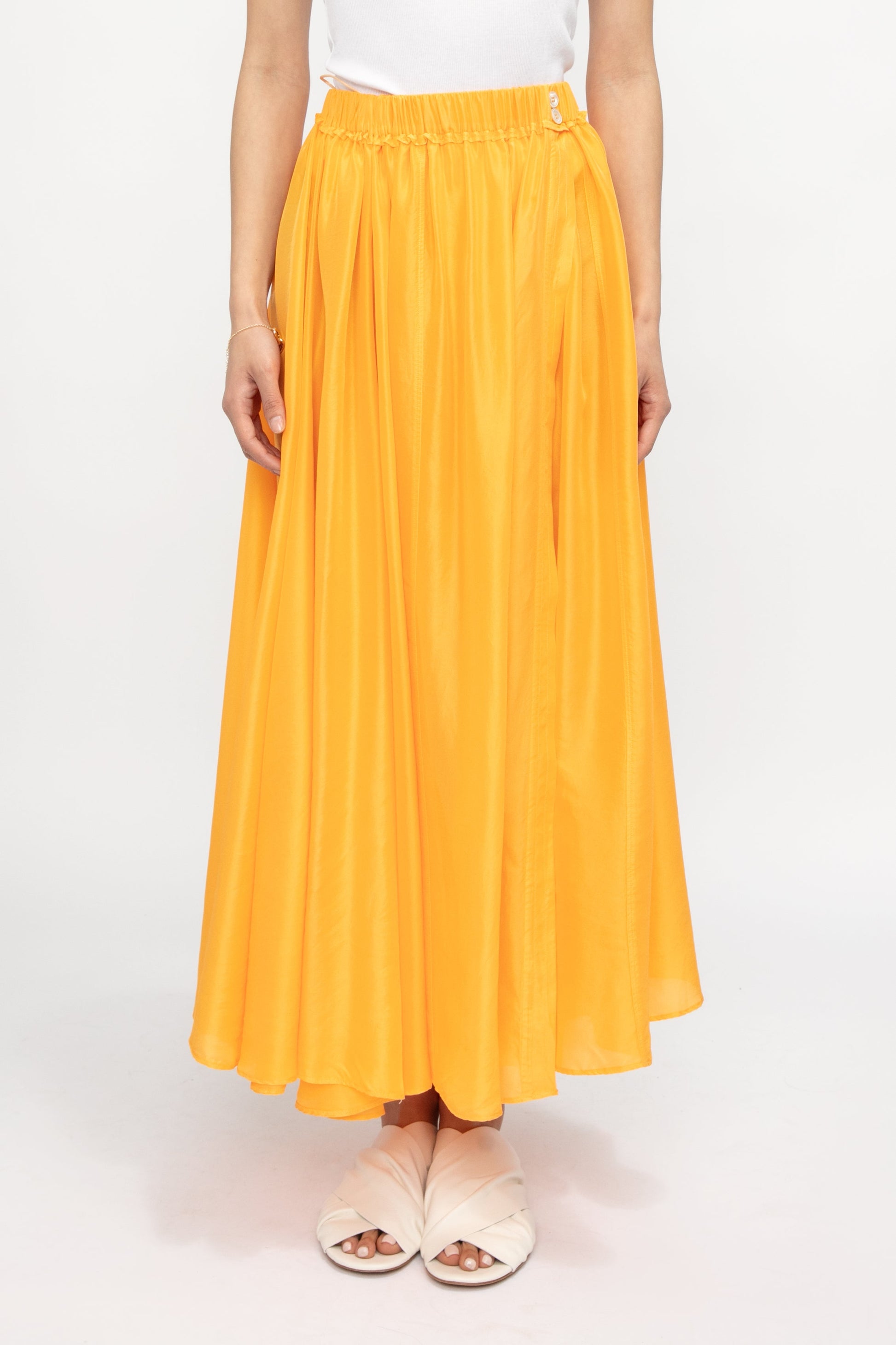 FORTE FORTE Habotai Silk Skirt in Sole