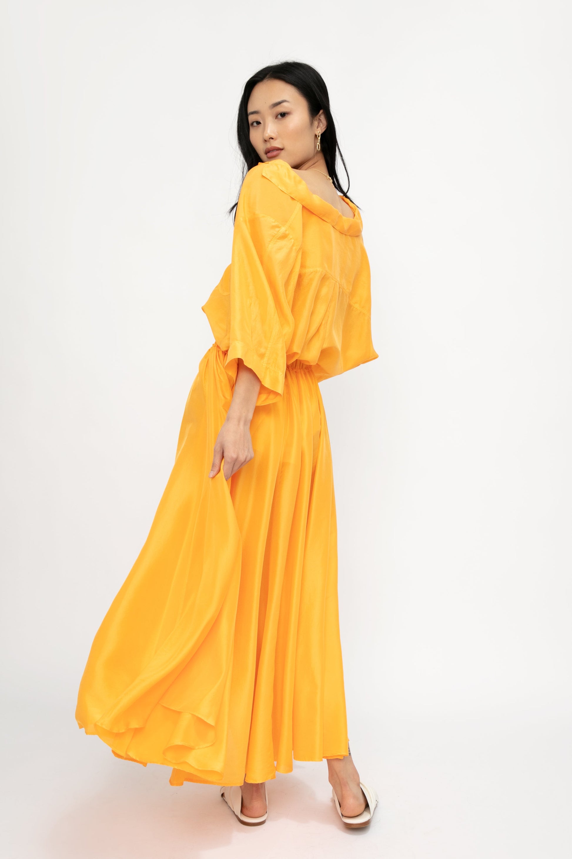 FORTE FORTE Habotai Silk Skirt in Sole