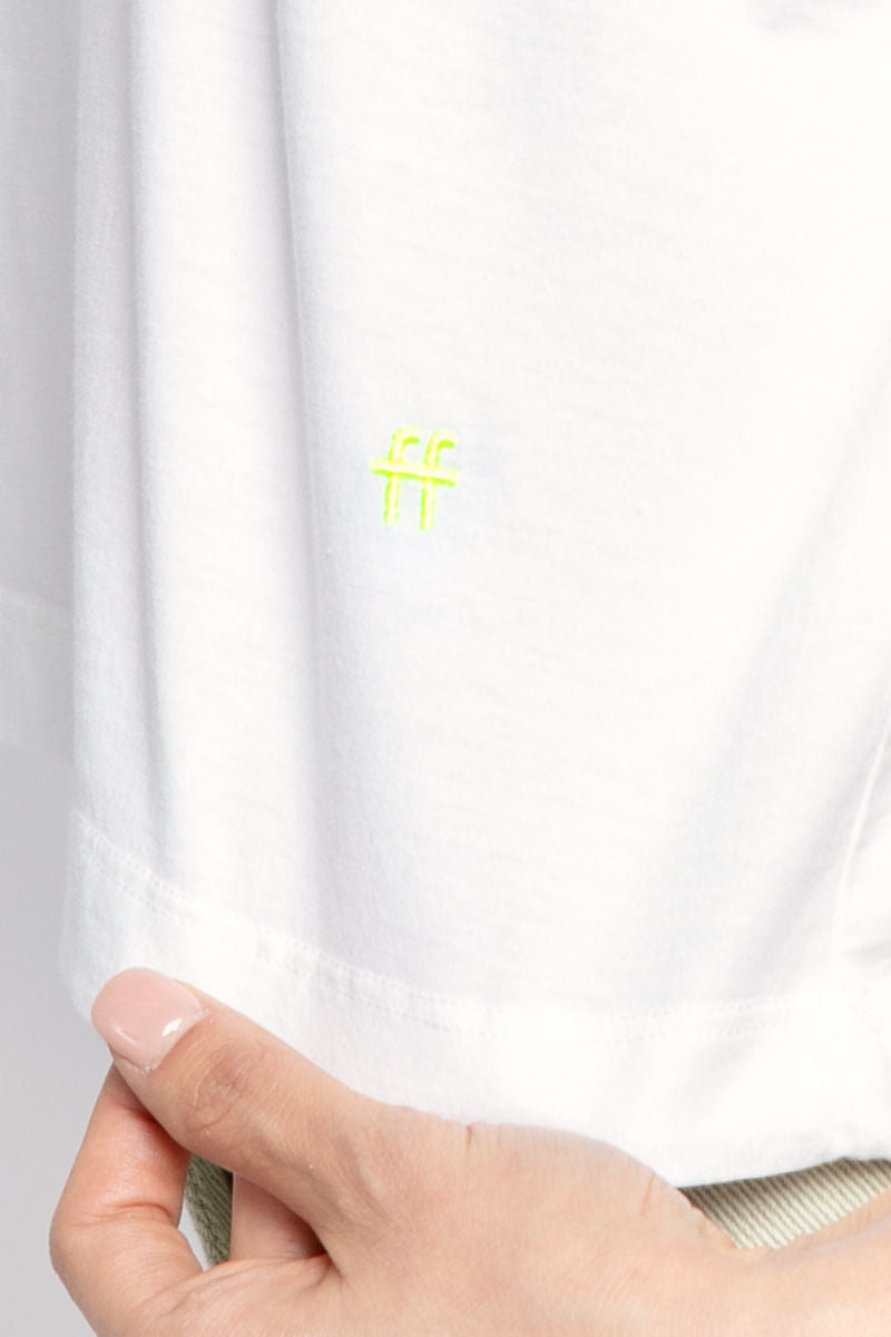 FORTE FORTE Oversized Cropped T-Shirt in Bianco