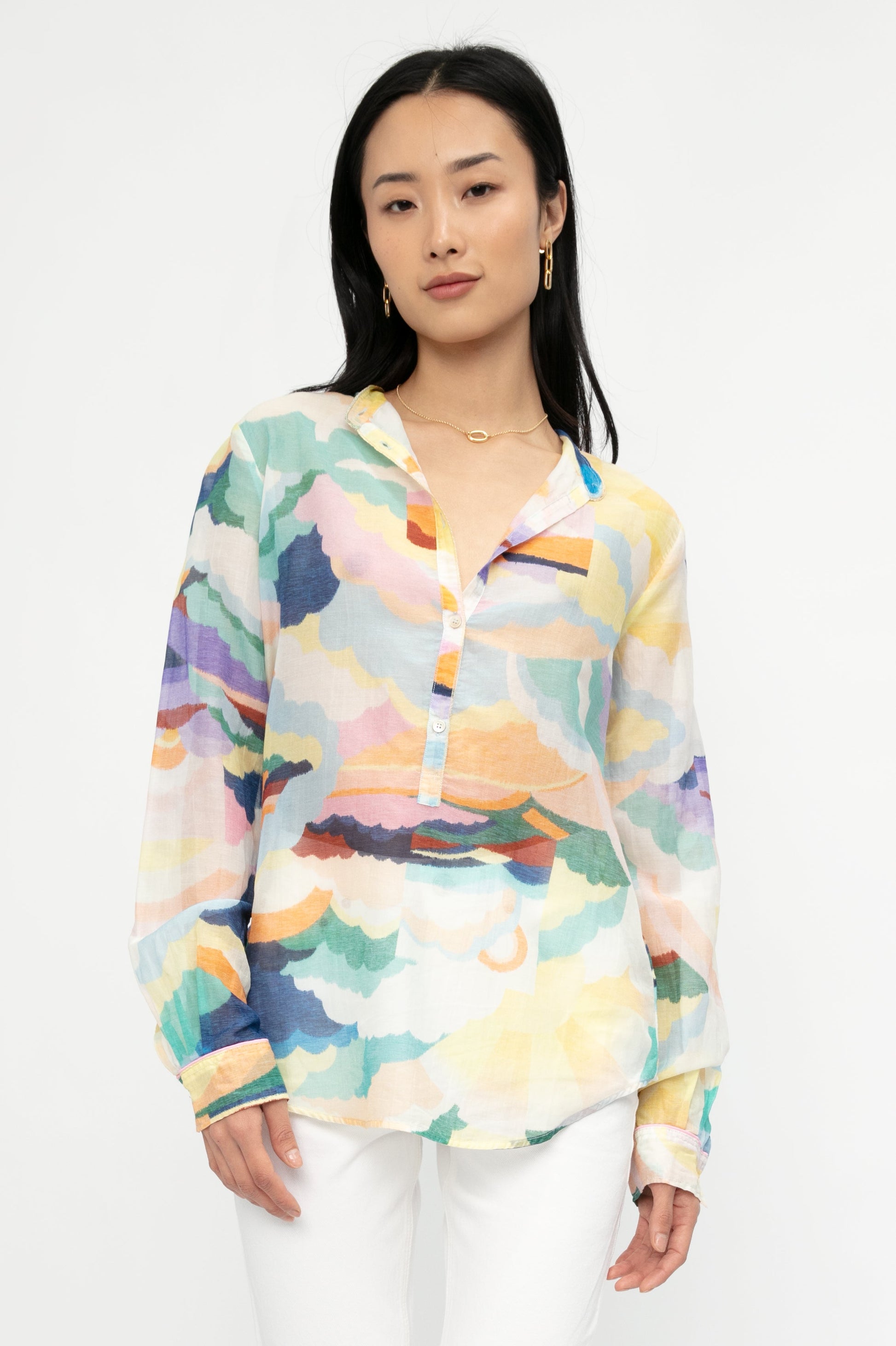 FORTE FORTE Serafino Shirt in Above in the Sky