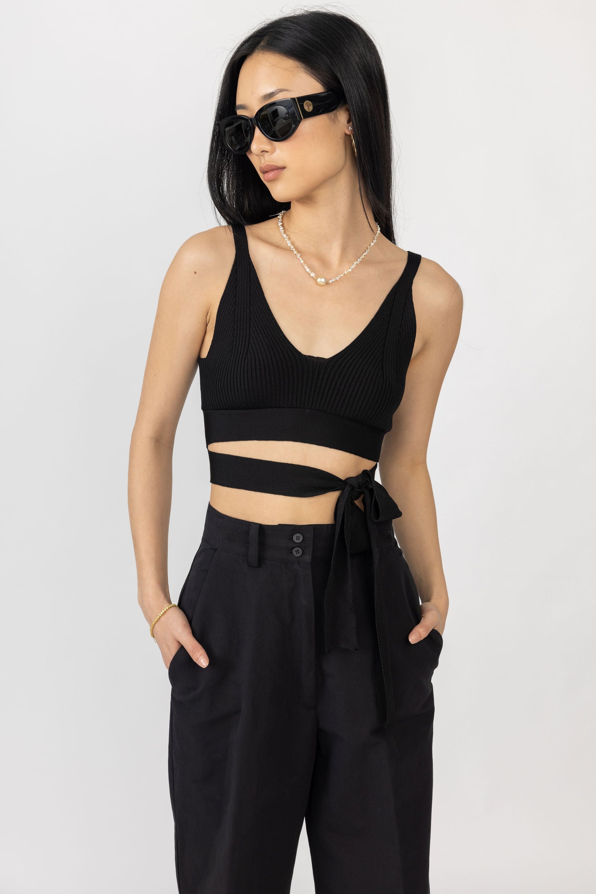FORTE FORTE Sustainable Viscose Bralette in Black