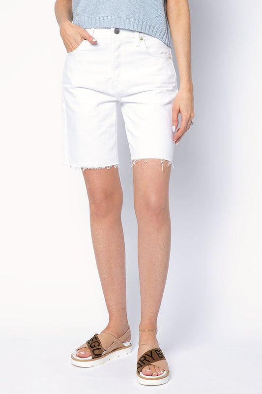 FRAME Le Slouch Bermuda in Rumpled Blanc