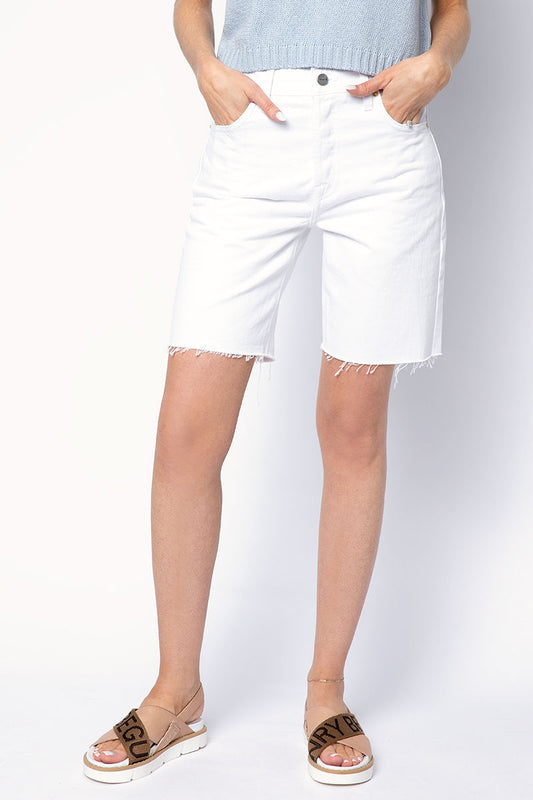 FRAME Le Slouch Bermuda in Rumpled Blanc