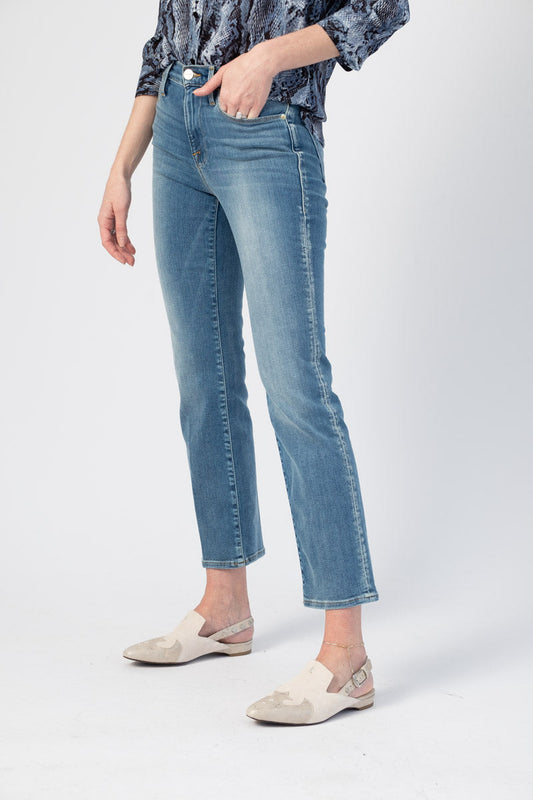 FRAME Le High Straight Jean in Sanded Seam