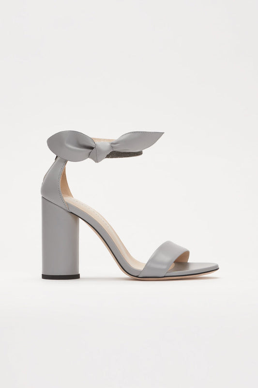 FABIANA FILIPPI Ester Heeled Leather Sandals in Rock Grey