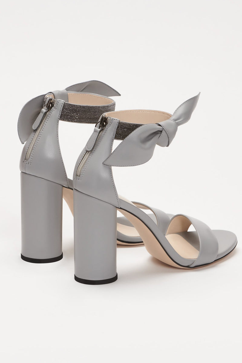 FABIANA FILIPPI Ester Heeled Leather Sandals in Rock Grey