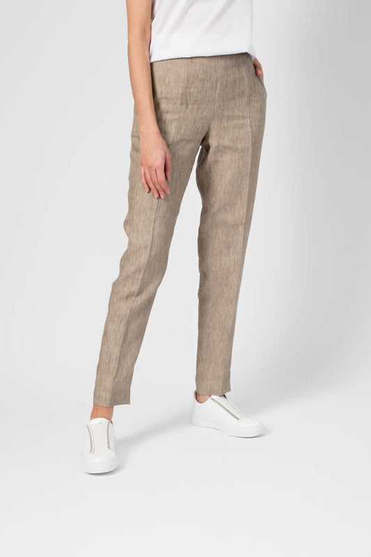 FABIANA FILIPPI Linen Pull On Pants in Natural