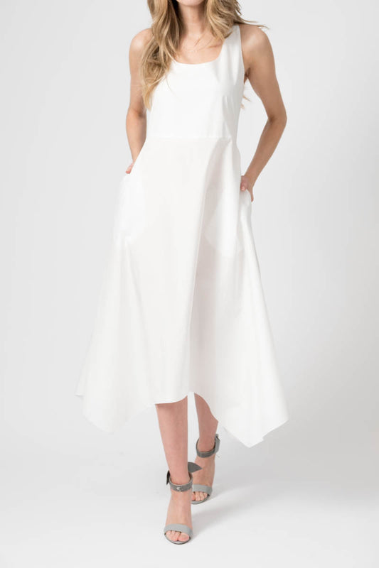 FABIANA FILIPPI Twofer Dress in White with Grey Knit