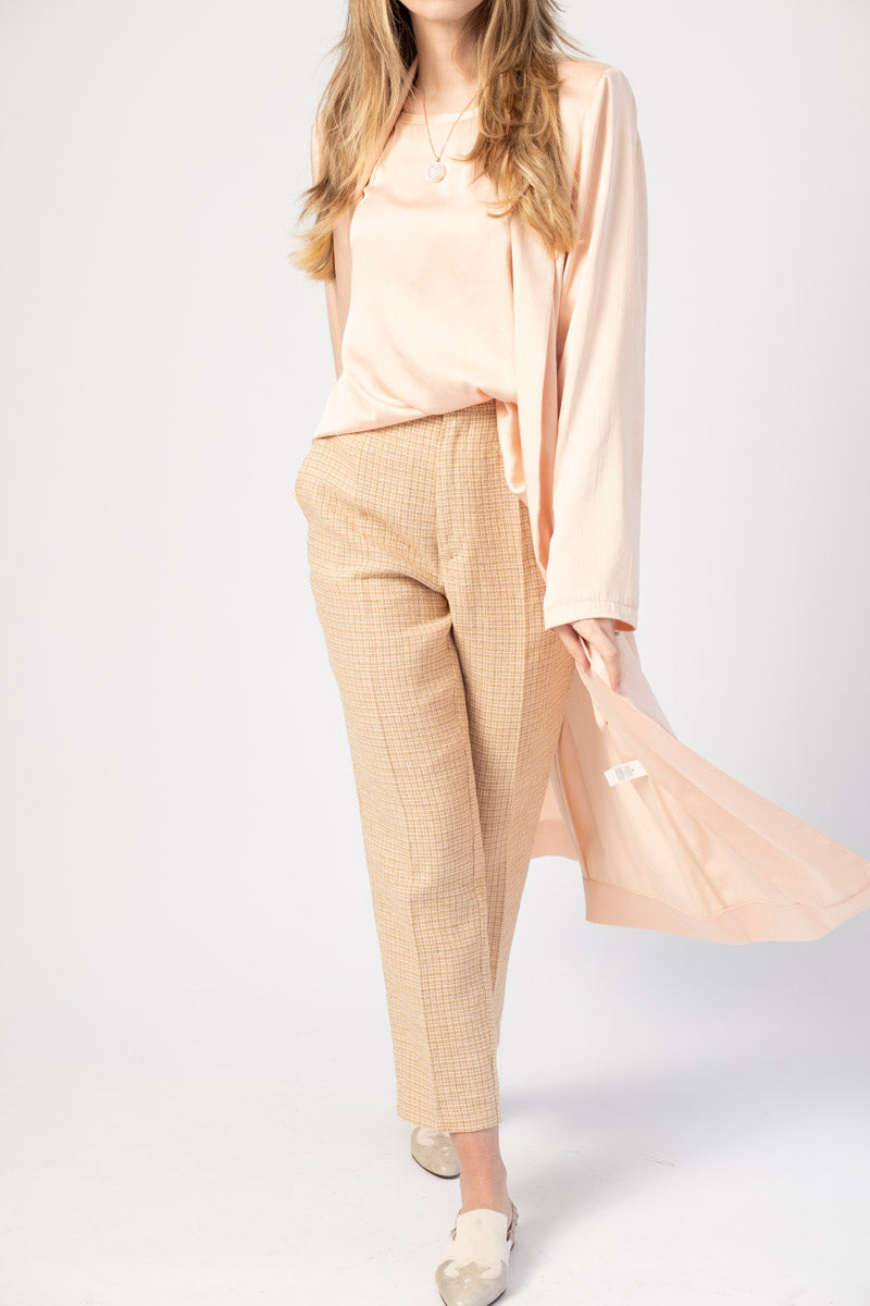 FORTE FORTE Crash Satin Duster Coat in Melone