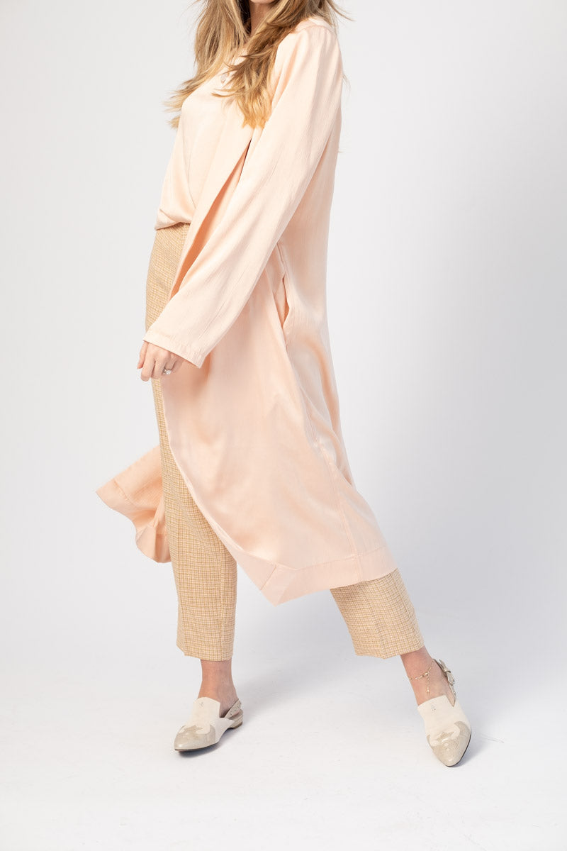 FORTE FORTE Crash Satin Duster Coat in Melone