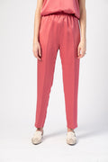 FORTE FORTE Envers Satin Crepe Elasticated Pants in Hibiscus