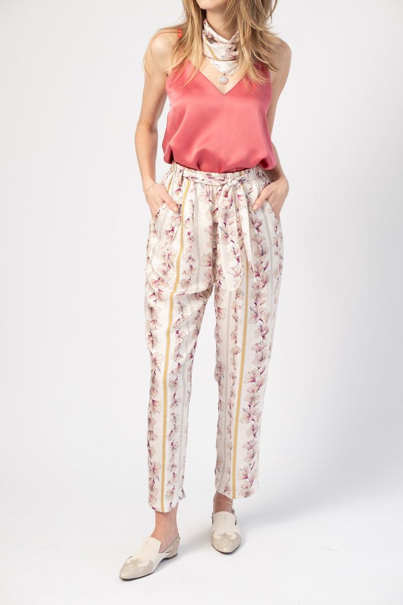 FORTE FORTE Guadaloupe Print Jacquard Pants in Cipria