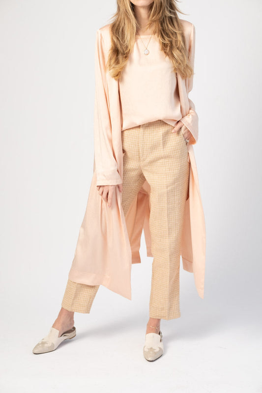 FORTE FORTE Crash Satin Duster Coat in Melone