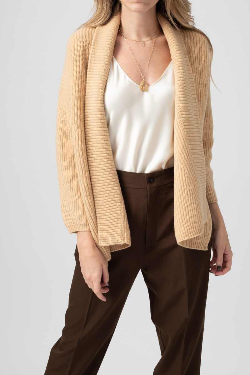 FORTE FORTE Wool Cashmere Oversized Cardigan in Vaniglia