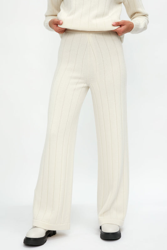 GENTRYPORTOFINO Cashmere Knit Pant in Burro