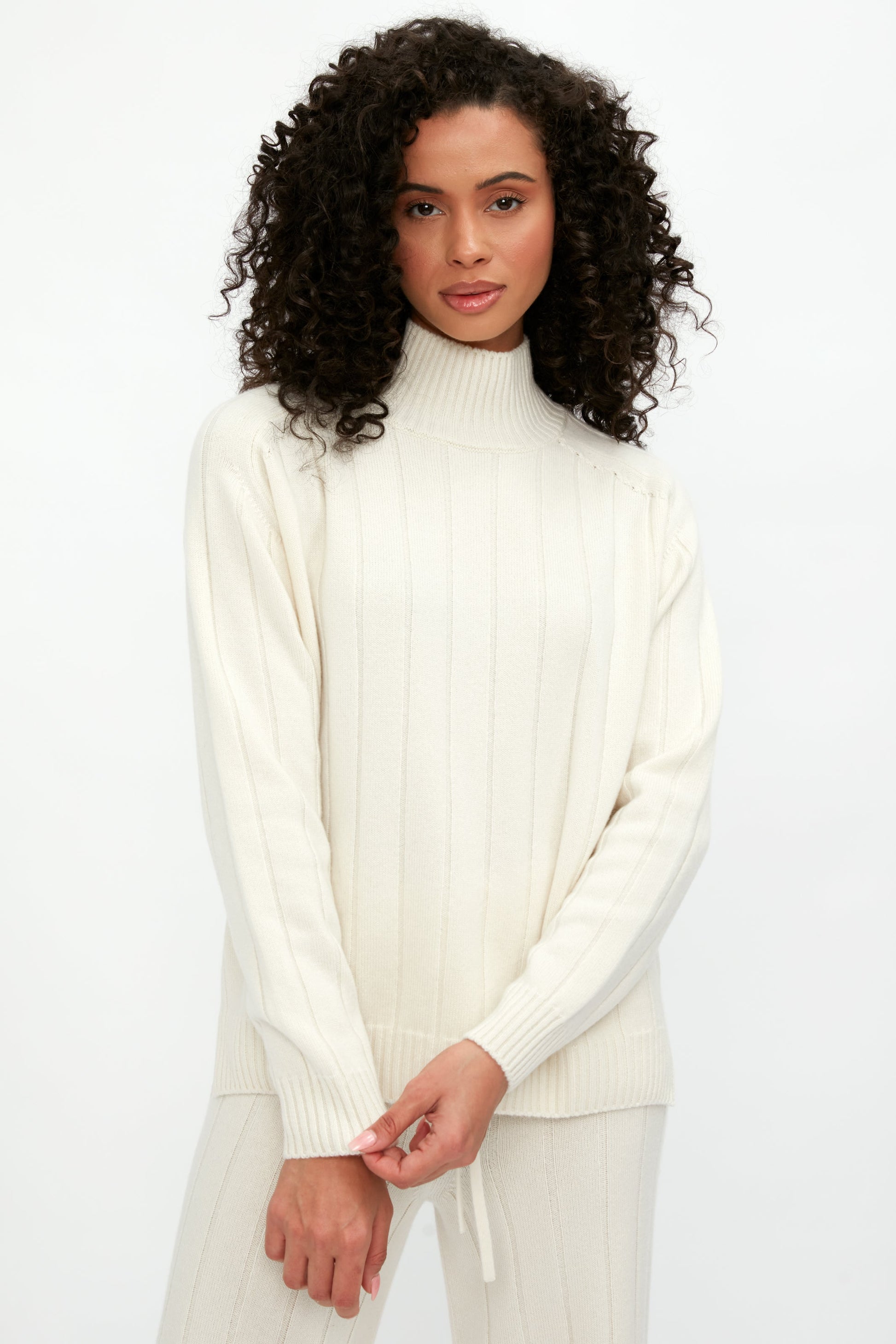 GENTRYPORTOFINO Cashmere Knit Sweater in Burro
