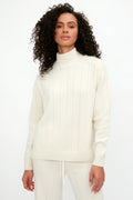 GENTRYPORTOFINO Cashmere Knit Sweater in Burro
