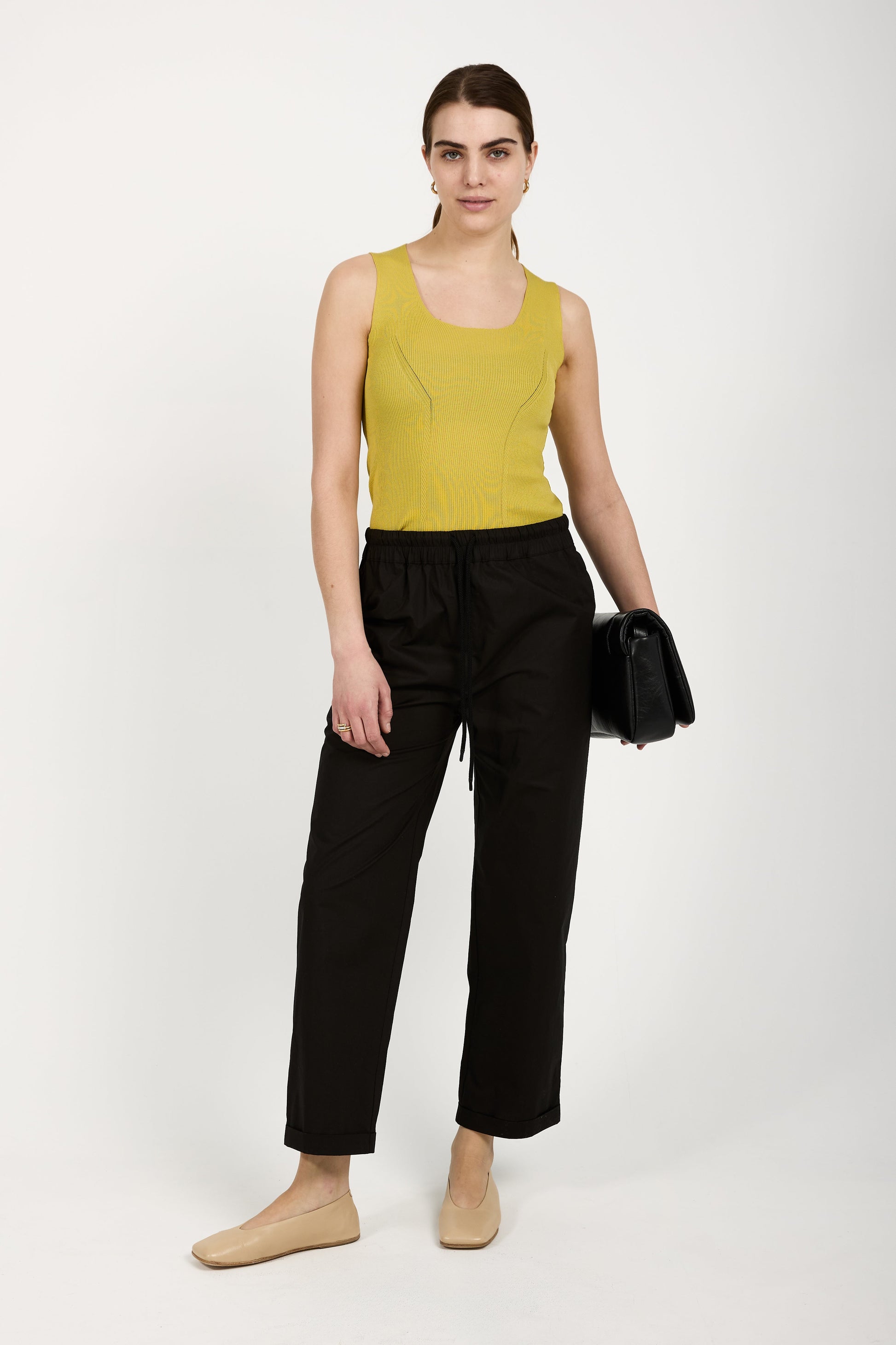 GENTRYPORTOFINO Knit Tank Top in Lime
