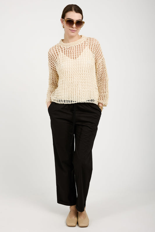 GENTRYPORTOFINO Silk Knit Sweater in Avorio
