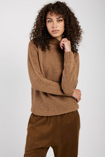 GENTRYPORTOFINO Wool Knit Sweater in Cammello