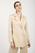 GENTRYPORTOFINO Woven Blazer Jacket in Beige