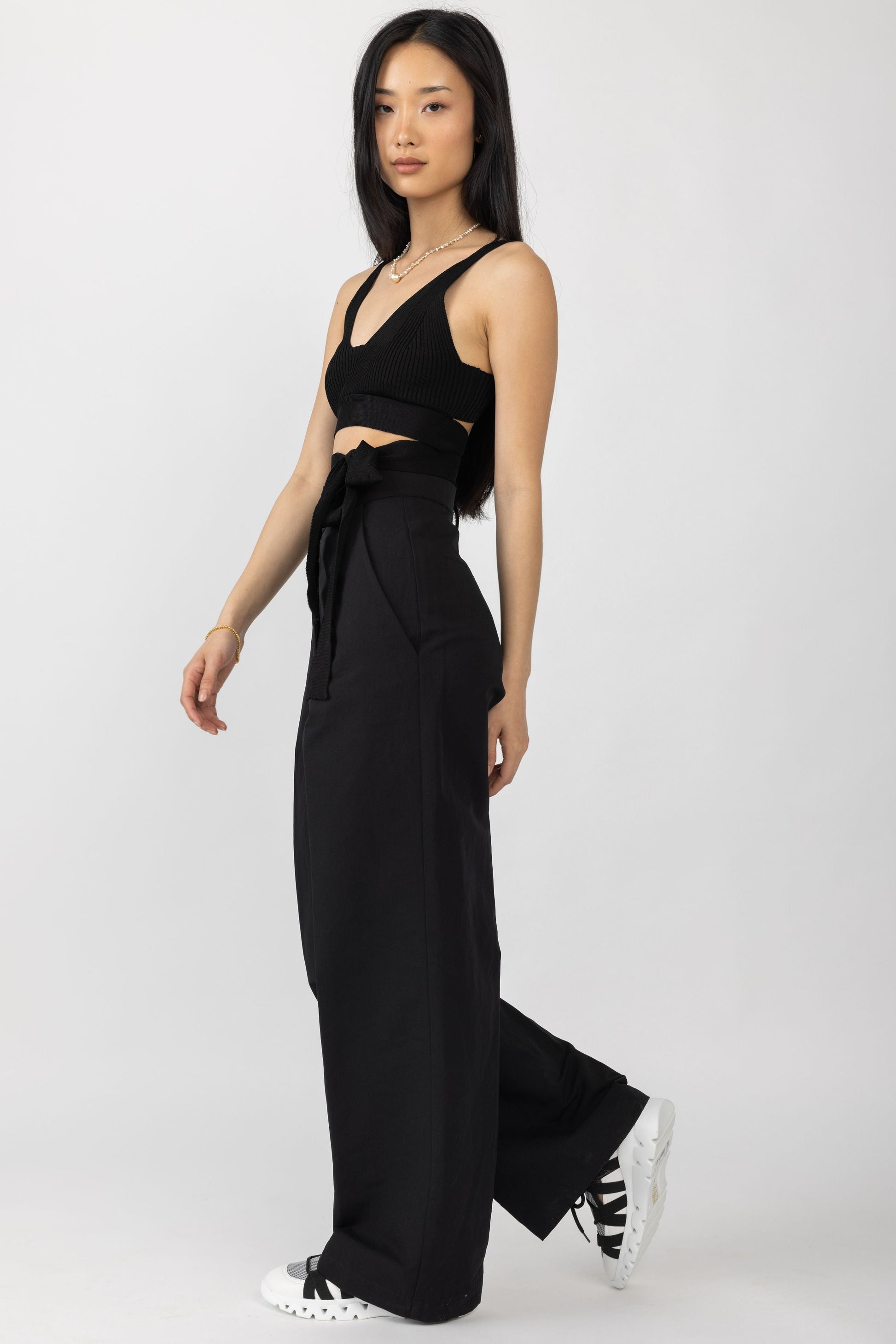 GENTRYPORTOFINO Woven Pant in Nero