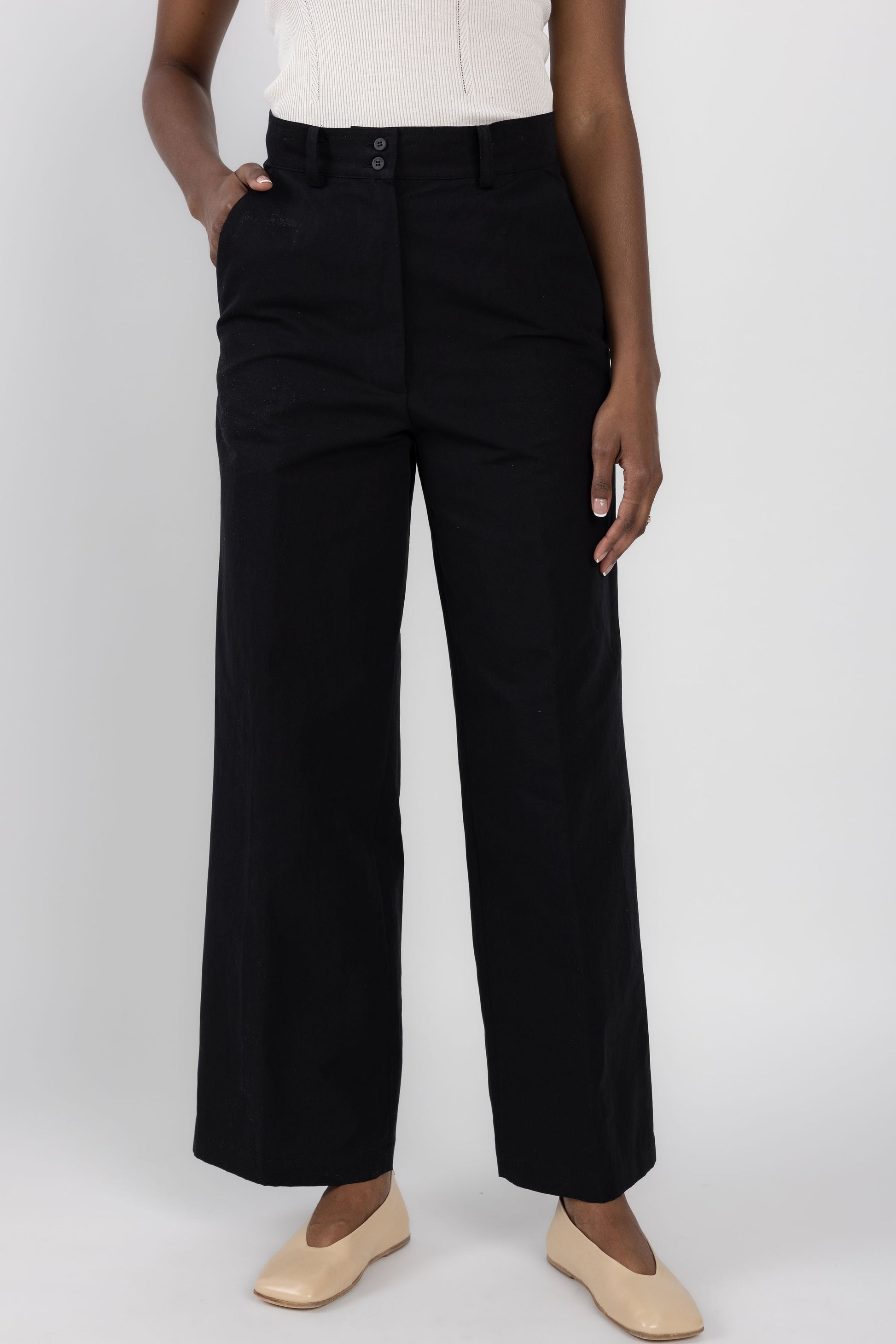GENTRYPORTOFINO Woven Pant in Nero