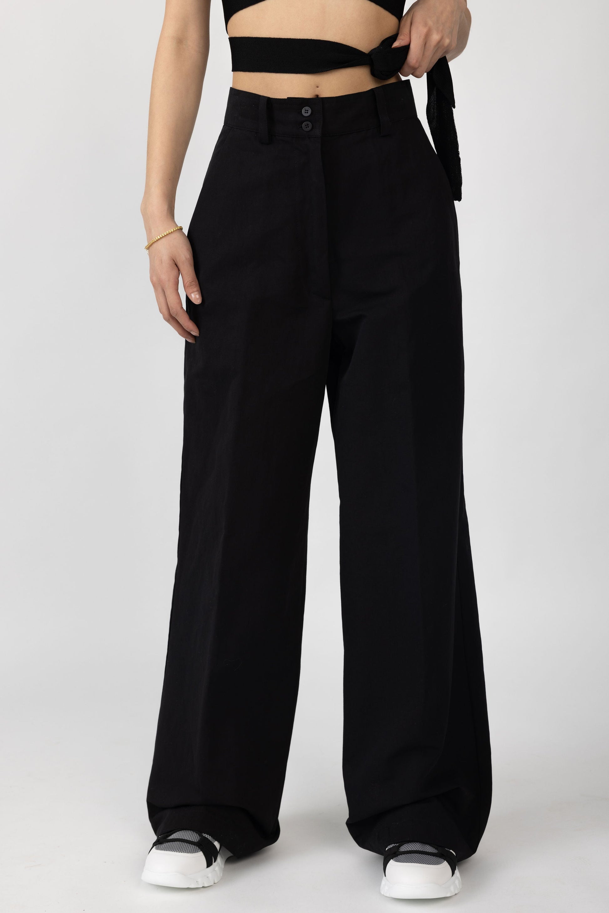 GENTRYPORTOFINO Woven Pant in Nero