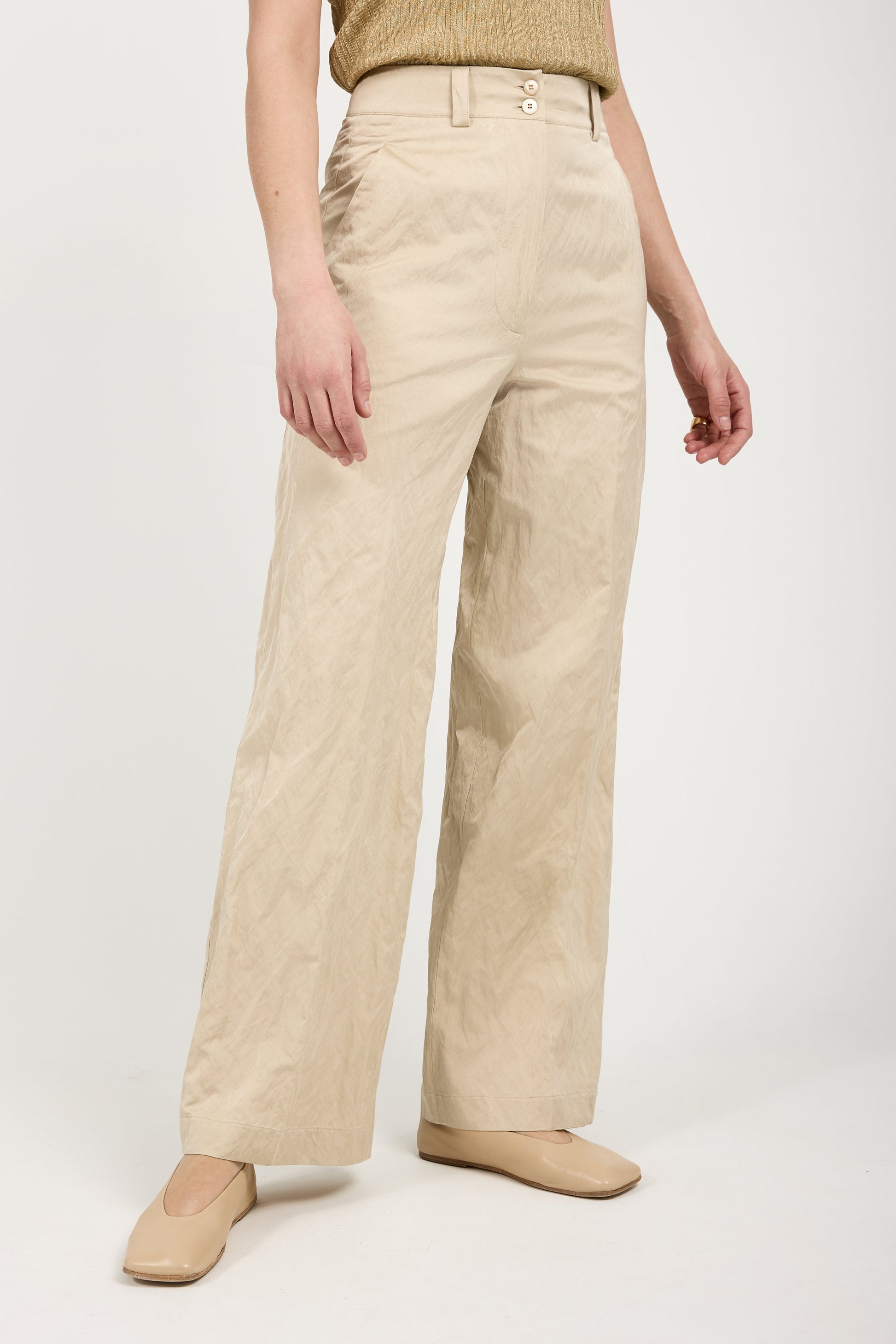 GENTRYPORTOFINO Woven Trouser Pant in Beige