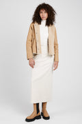 GIORGIO BRATO Reversible Shearling Waist Coat in Mandorla