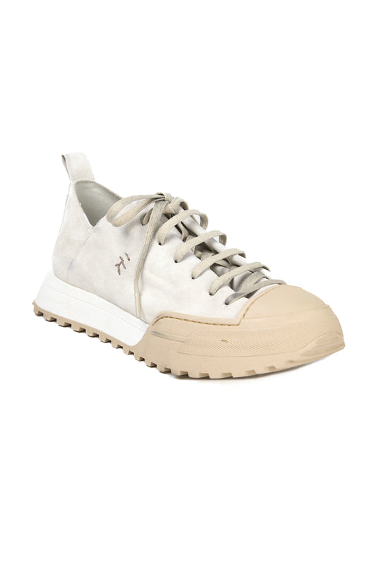 Camoscio Leather Sneaker in Vintage Gesso