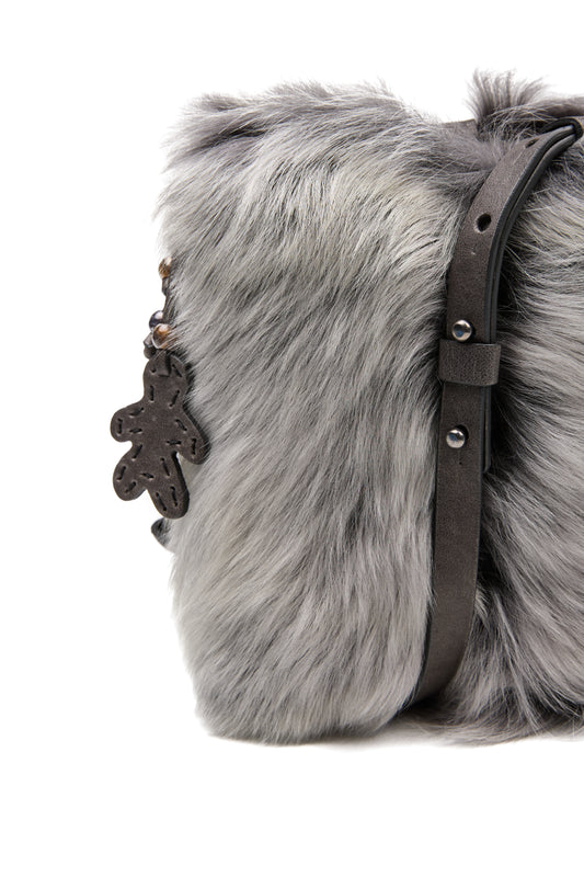 Fluffy Toscana Leather Bag in Brisa Antracite