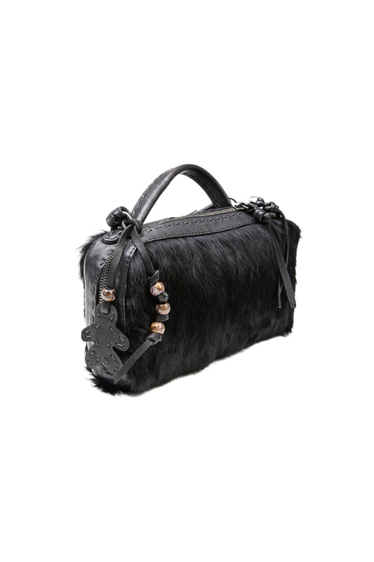 Manico Leather Box Bag in Lapin Nero