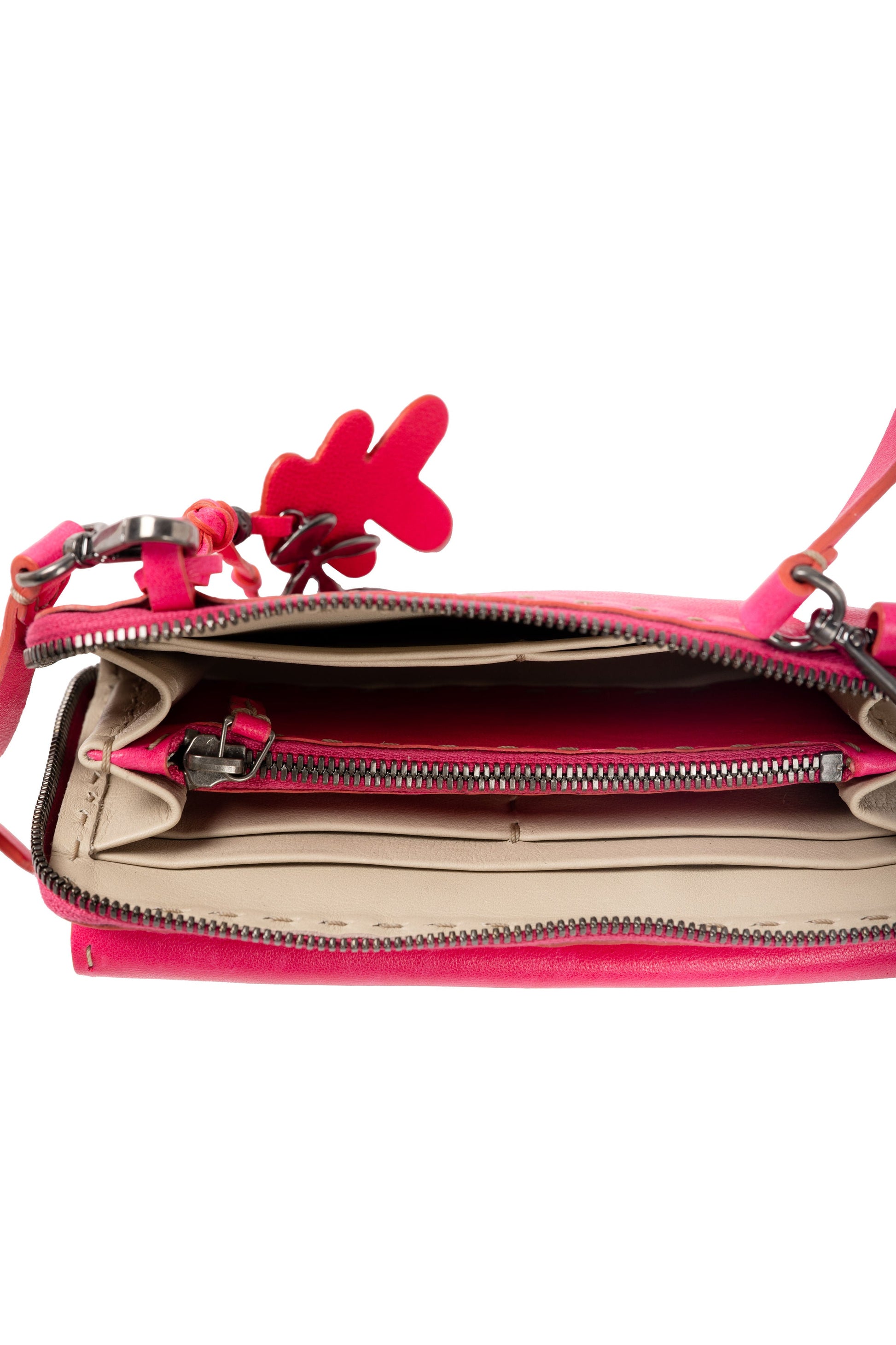 HENRY BEGUELIN Ocean Pocket Leather Clutch in Old Iron Fuxia